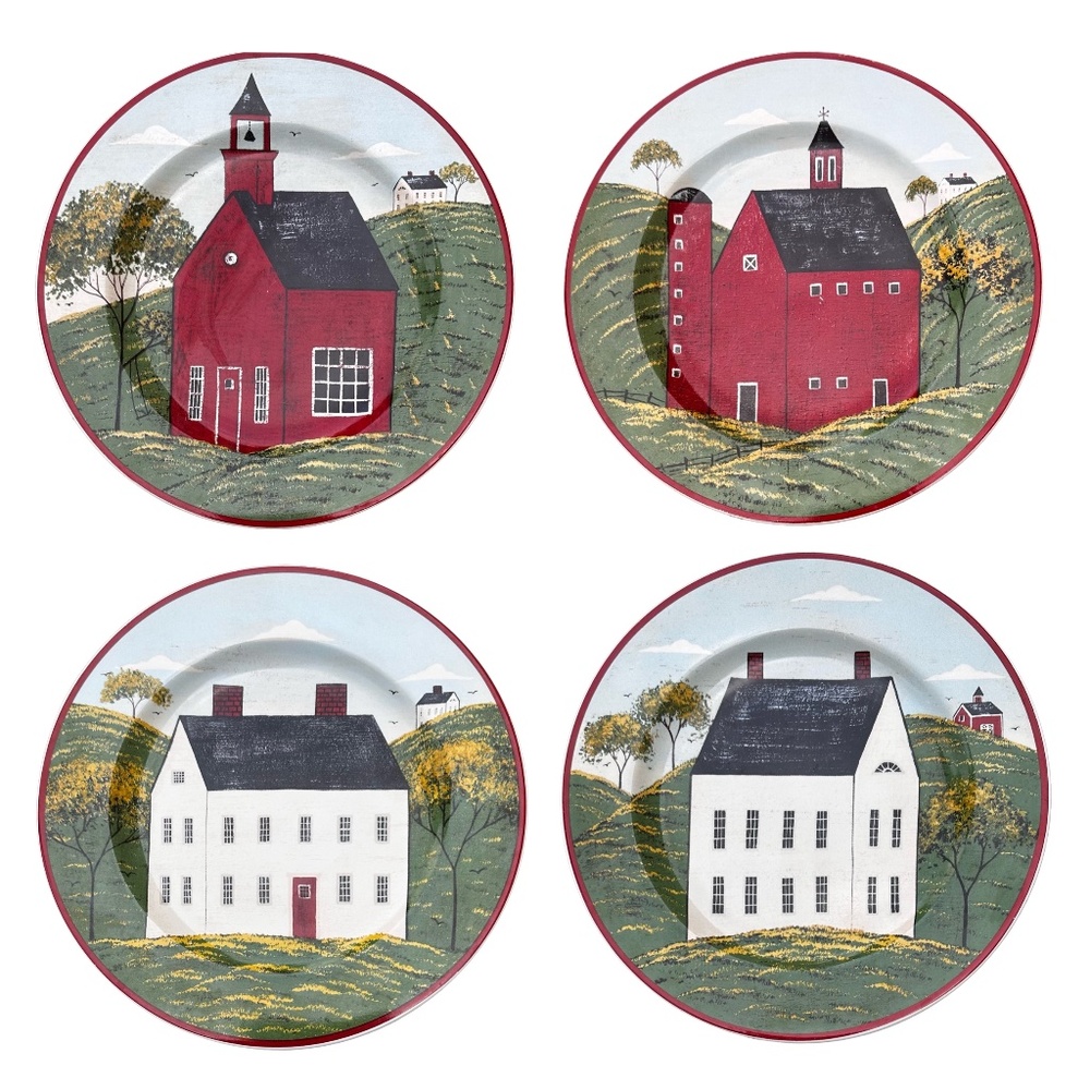 SAKURA BRANDON HOUSE Warren Kimble Salad/Dessert Plate 8" (set of 4)